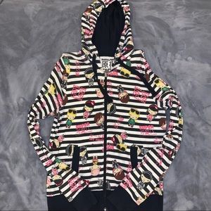 Harajuku graphic zip up sweater